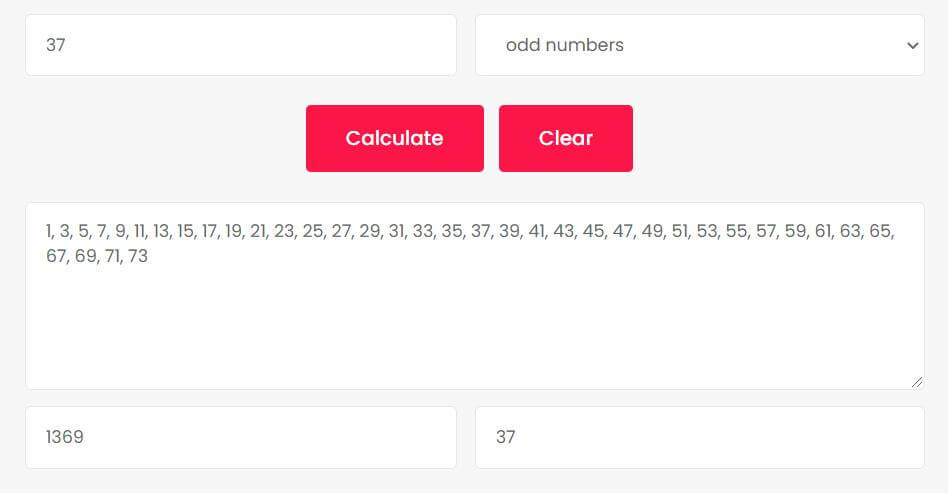 What is the sum of the first 37 odd numbers